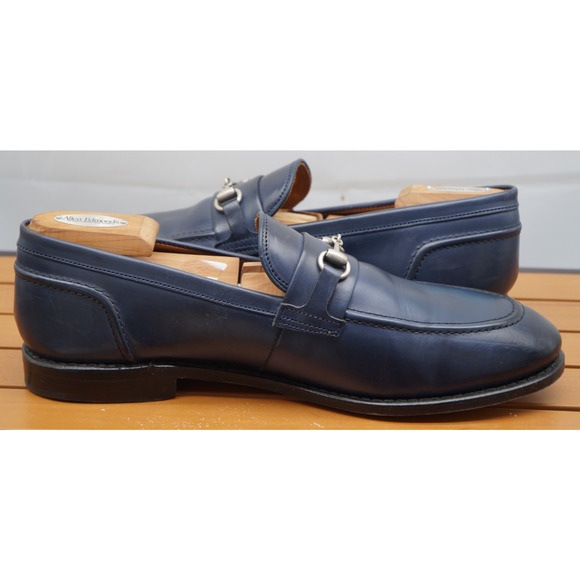 Allen Edmonds "RANDOLPH" Men's Leather BIT Penny Loafers 13 D Navy (580N) - Picture 10 of 15